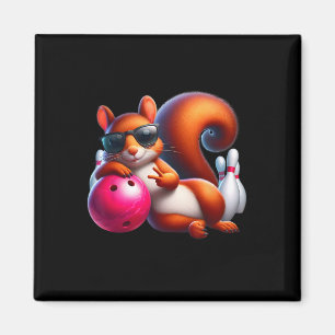 Funny Bowling Graphic for Bowling Lovers Eichhörnc Magnet