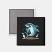 Funny Bowling Graphic Shark Bowling Design Funny B Magnet (Vorderseite/Rückseite)