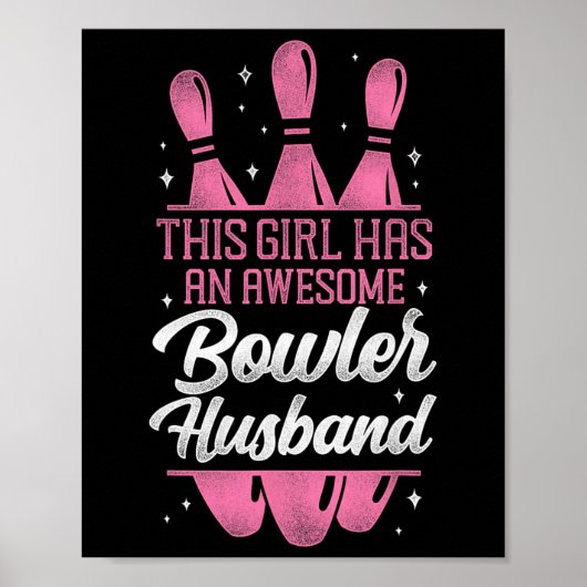 Funny Bowling Husnd Ehefrau Dieses Mädchen hat ein Poster (Vorne)
