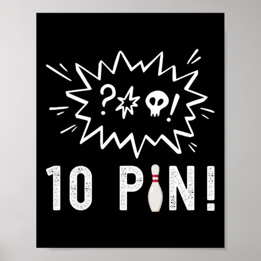 Funny Bowling I Hass Die zehn Button Bowling Poster (Vorne)
