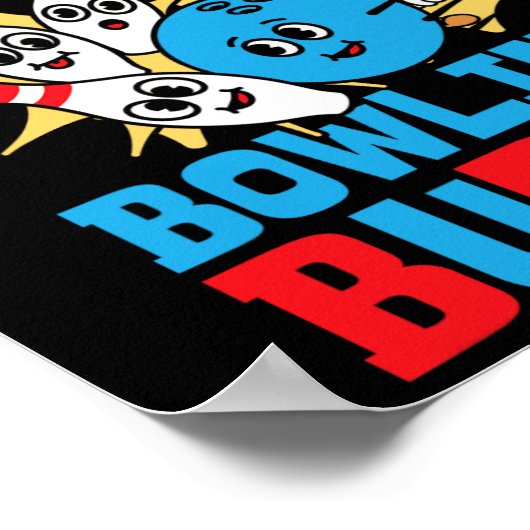 Funny Bowling Kleinkind Daddy's Future Bowling Bud Poster (Ecke)