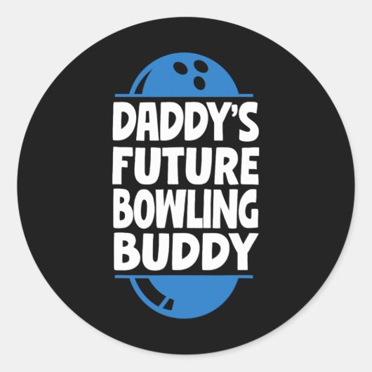 Funny Bowling Kleinkind Daddy's Future Bowling Bud Runder Aufkleber (Vorderseite)