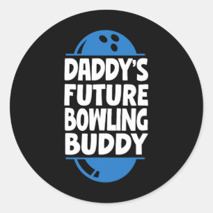Funny Bowling Kleinkind Daddy's Future Bowling Bud Runder Aufkleber