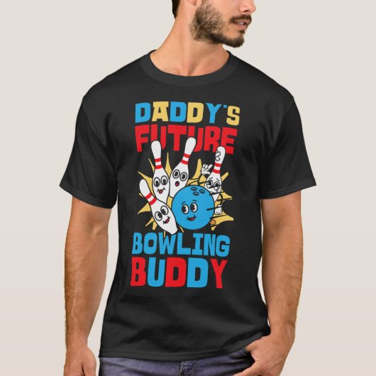 Funny Bowling Kleinkind Daddy's Future Bowling Bud T-Shirt (Vorderseite)
