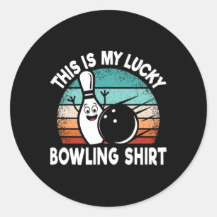 Funny Bowling Lover Bowler Das ist mein Glück Bowl Runder Aufkleber