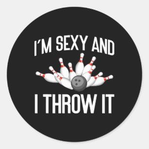 Funny Bowling Lover Im Y und ich wirf es Bowler Runder Aufkleber