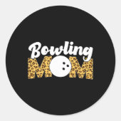 Funny Bowling Mama Leopard Cheetah Bowling Mama Runder Aufkleber (Vorderseite)