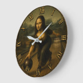 Funny Bowling Mona Lisa Bowler Gift Große Wanduhr (Winkel)