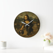 Funny Bowling Mona Lisa Bowler Gift Große Wanduhr (Zuhause)