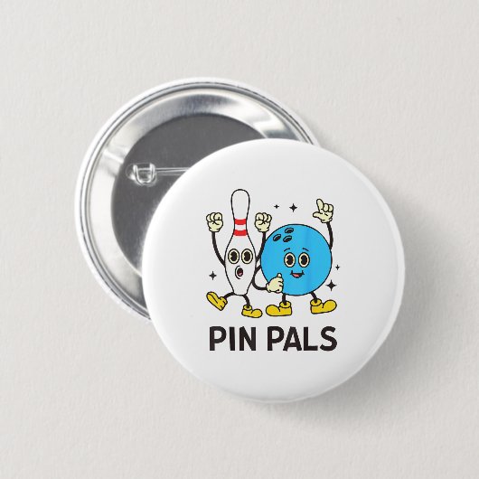 Funny Bowling N Pals Bowl Bowler Bowling Lover  Button (Vorne & Hinten)