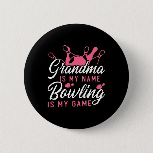 Funny Bowling Oma Oma ist mein Name Bowling I Button (Vorderseite)
