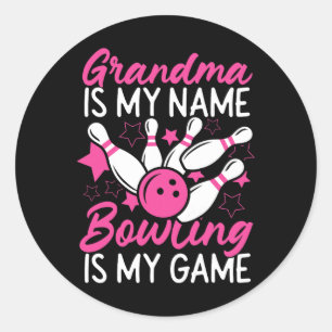 Funny Bowling Oma Oma ist mein Name Bowling I Runder Aufkleber
