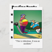 Funny Bowling Party Einladung (Vorne/Hinten)