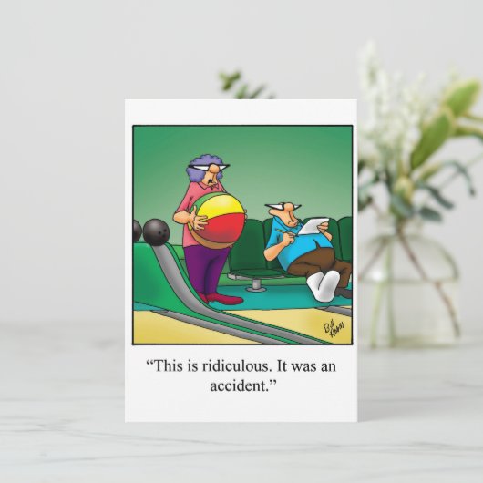 Funny Bowling Party Einladung (Stehend Vorderseite)