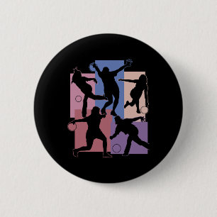 Funny Bowling Player Bowler Game Enthusiasten Outf Button