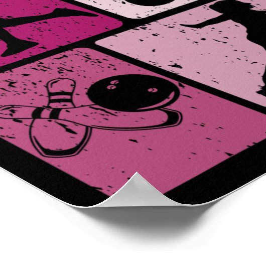 Funny Bowling Player Bowler Game Enthusiasten Outf Poster (Ecke)