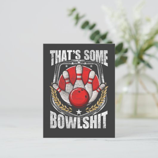 Funny Bowling Player Quote Strike Bowler Postkarte (Stehend Vorderseite)
