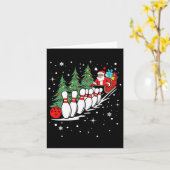 Funny Bowling Player Xmas Lights Santa Bowling Chr Karte (Gelbe Blume)