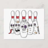 Funny Bowling Postcard Postkarte (Vorderseite)