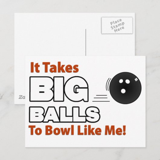 Funny Bowling Postkarte (Vorne/Hinten)