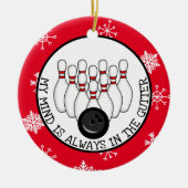 Funny Bowling Pun Christmas Keramik Ornament (Vorne)