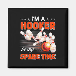 Funny Bowling Pun Ich bin ein in meiner Freizeit G Magnet