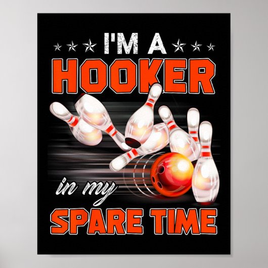 Funny Bowling Pun Ich bin ein in meiner Freizeit G Poster (Vorne)
