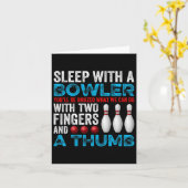 Funny Bowling schläft mit einer Bowler Puppe Vinta Karte (Gelbe Blume)