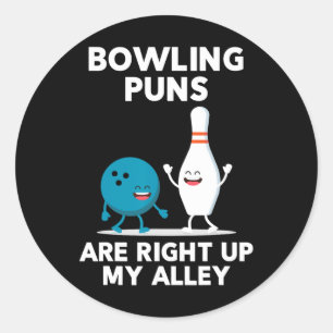Funny Bowling Shirt für Männer Frauen und Kinder Runder Aufkleber