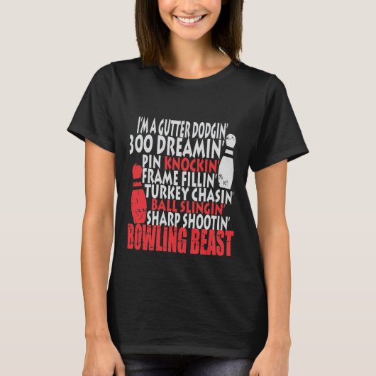 Funny Bowling Shirts Gift Bowling Beast Tshirt (Vorderseite)
