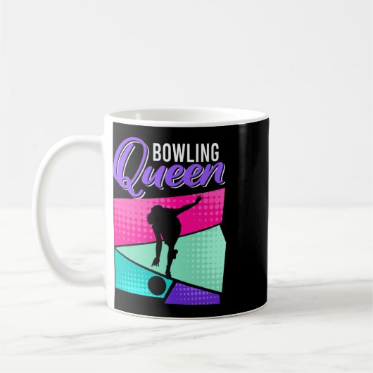 Funny Bowling Sprichwort Bowling Queen Women Bowle Kaffeetasse (Links)