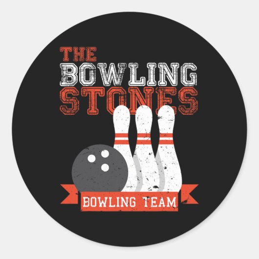 Funny Bowling Stones - Bowl Sports Team Runder Aufkleber (Vorderseite)