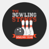 Funny Bowling Stones - Bowl Srts Team  Runder Aufkleber (Vorderseite)