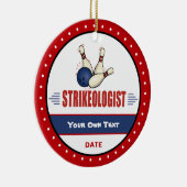 Funny Bowling Strikeologin Keramik Ornament (Rechts)