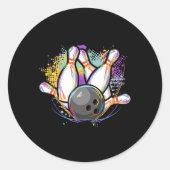 Funny Bowling Team - Bowler Bowling Runder Aufkleber (Vorderseite)