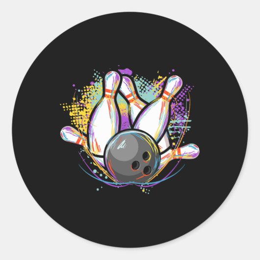 Funny Bowling Team - Bowler Bowling Runder Aufkleber (Vorderseite)