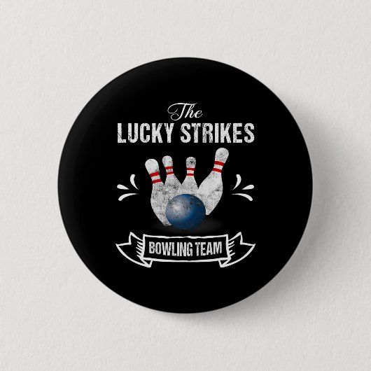 Funny Bowling Team Lucky Strikes Bowling Team T-Sh Button (Vorderseite)