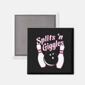 Funny Bowling Team Splits in Giggles Magnet (Vorderseite/Rückseite)