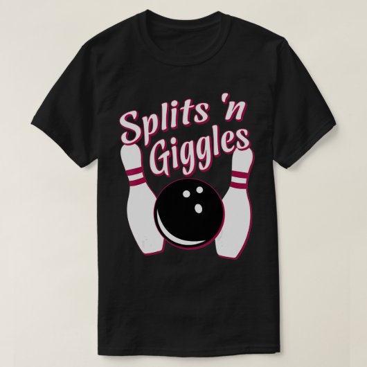 Funny Bowling Team Splits in Giggles T-Shirt (Design vorne)