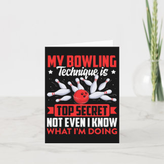 Funny Bowling Technique Ll Bowler Bowling Men Kids Karte