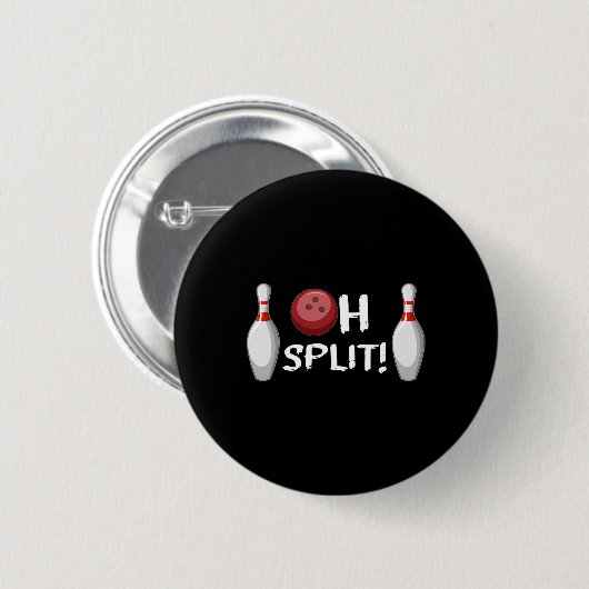 Funny Bowling Ten Button Laughting Bowler Oh Split (Vorne & Hinten)