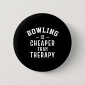Funny Bowling Therapy - Bowling Gift Button (Vorderseite)