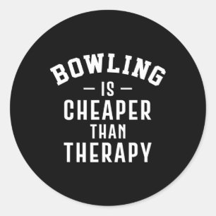 Funny Bowling Therapy - Bowling Gift Runder Aufkleber