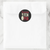 Funny Bowling Tucking Fen Button Runder Aufkleber (Tasche)