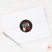 Funny Bowling Tucking Fen Button Runder Aufkleber (Umschlag)
