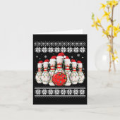 Funny Bowling Ugly Christmas Sweater Bowling Lover Karte (Gelbe Blume)