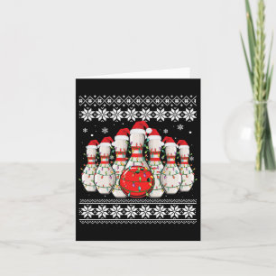 Funny Bowling Ugly Christmas Sweater Bowling Lover Karte
