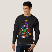Funny Bowling Ugly Christmas Tree Lights Xmas For Sweatshirt (Vorne ganz)