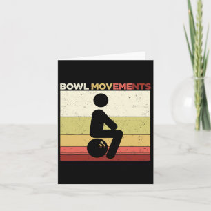 Funny Bowling Vintage Retro Bowl Movement Bowlers Karte