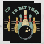 Funny Bowling Vintager T - Shirt, den ich getroffe (Vorne/Hinten)